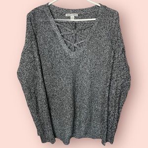 Moral Fiber Front Lace Sweater